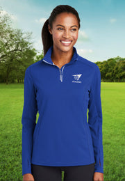 Sport-Tek® Sport-Wick® Ladies Textured 1/4-Zip Pullover