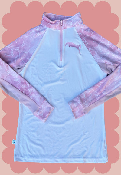 Little Girl Collection - Rosy Pink Butterfly Print Sleeves with Pink Accents