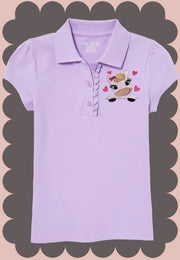 The Children's Place Girls' Short Sleeve Ruffle Pique Polo, standard + Plus Sizes, Light Colors