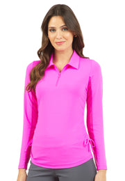 IBKÜL® Adjustable Length Ladies Solid Long Sleeve Sun Shirt - Additional Colors