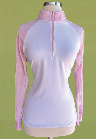 It's a Haggerty's Womens LS Sun/Show Shirt -  White with Pink Full Sleeves, M