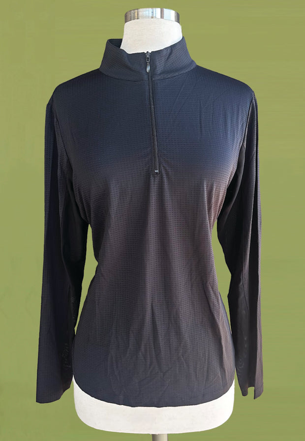 It's a Haggerty's Womens LS Sun Shirt - Solid Black in breathable fabric, L