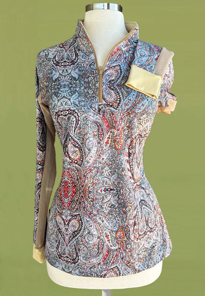 It's a Haggerty's Womens LS Sun/Show Shirt  - Paisley with Champagne Accents, M