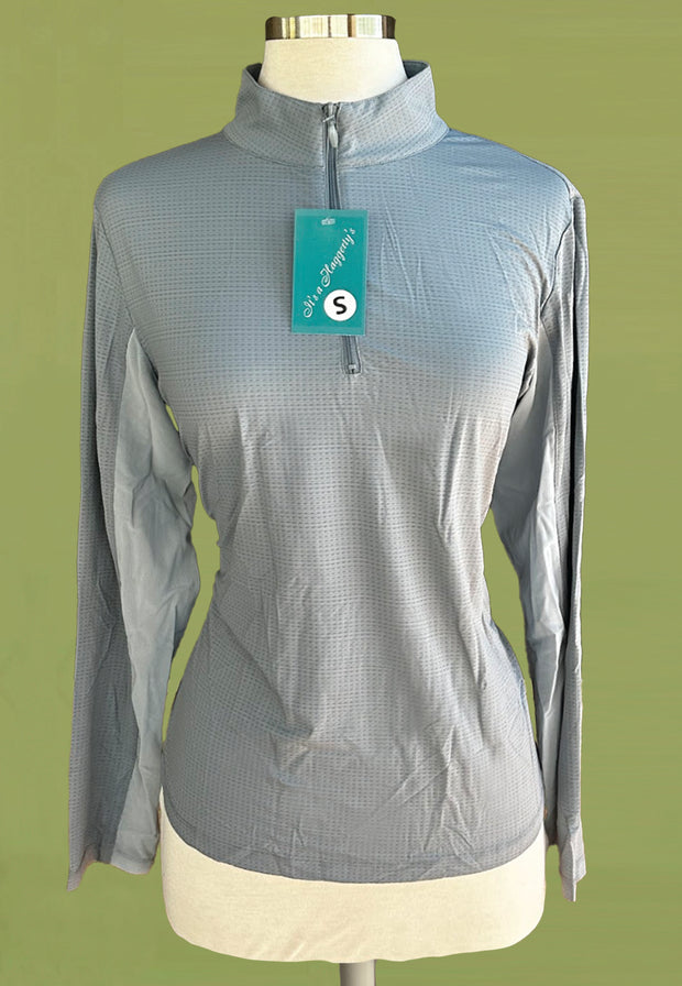 It's a Haggerty's Womens LS Sun Shirt -  Solid Grey in Breathable Fabric, S