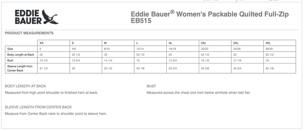 NEW! Eddie Bauer® Ladies Packable Quilted Full-Zip