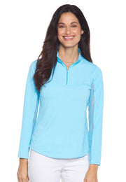 IBKÜL® Ladies Mini-Check Long Sleeve Sun Shirt - 9 Colors
