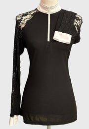 NEW! Custom Ladies Show Shirt with Raglan Lace Sleeves