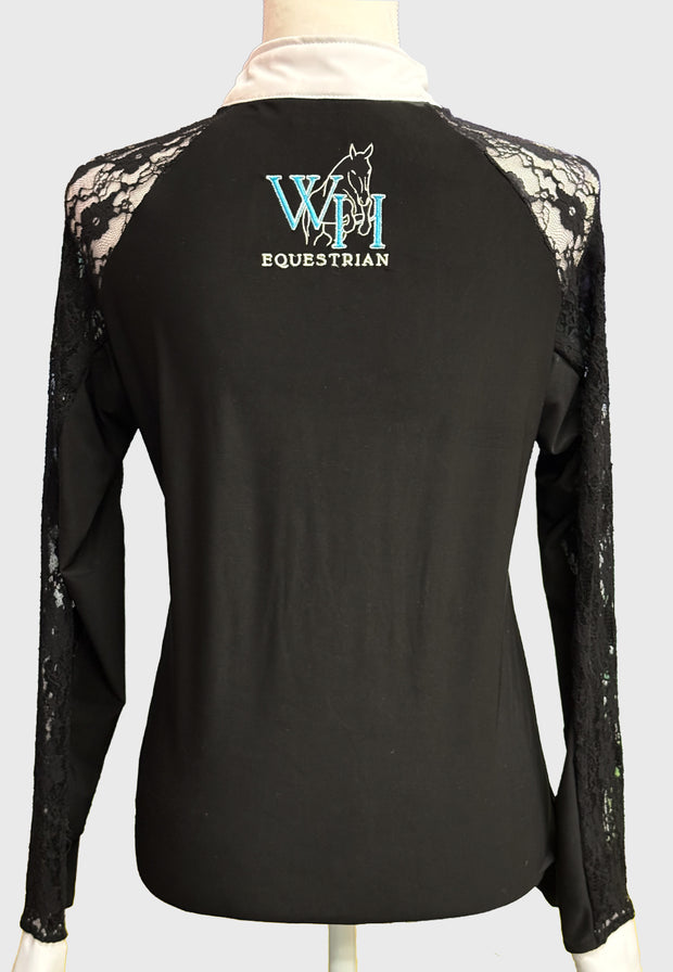 NEW! Custom Ladies Show Shirt with Raglan Lace Sleeves