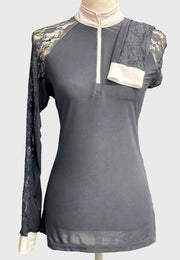 NEW! Custom Ladies Show Shirt with Raglan Lace Sleeves