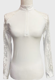 NEW! Custom Ladies Show Shirt with Raglan Lace Sleeves