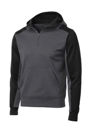 Sport-Tek® Tech Fleece Colorblock 1/4-Zip Hooded Sweatshirt - Unisex