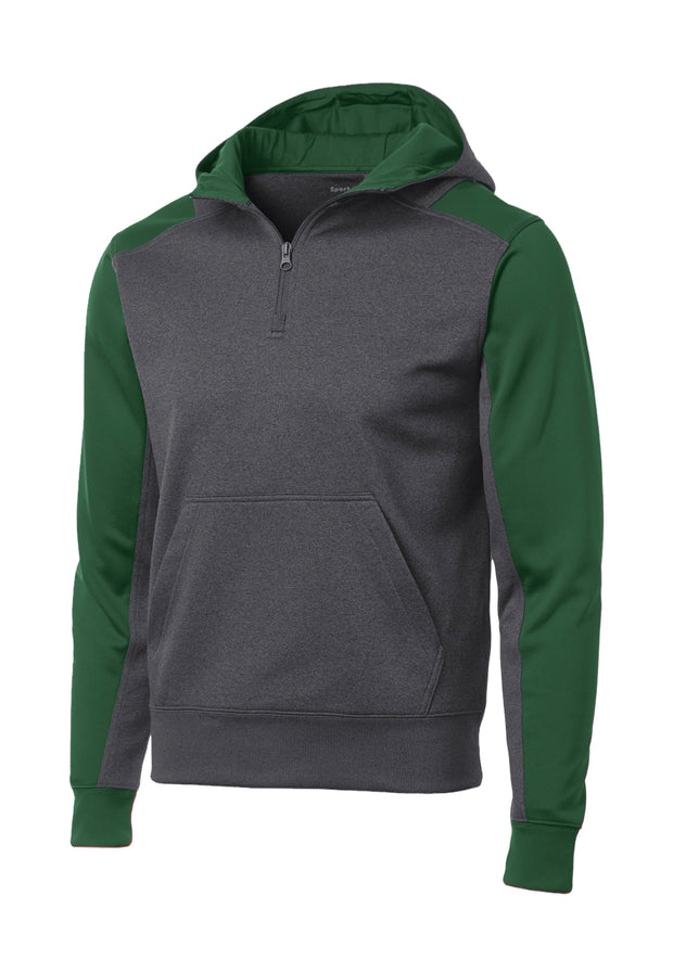 Sport-Tek® Tech Fleece Colorblock 1/4-Zip Hooded Sweatshirt - Unisex