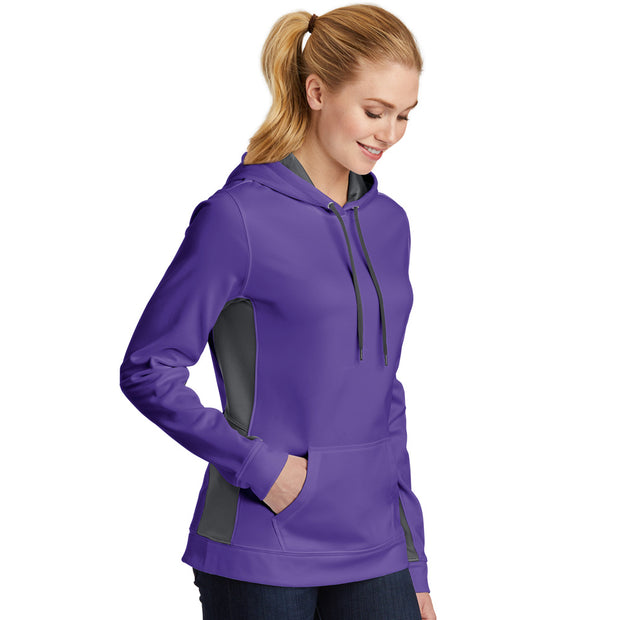 Sport-Tek® Ladies Sport-Wick® Fleece Colorblock Hooded Pullover