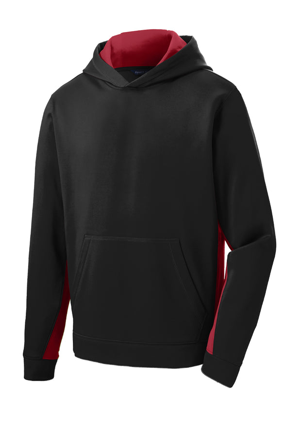 Sport-Tek® Youth Sport-Wick® Fleece Colorblock Hooded Pullover